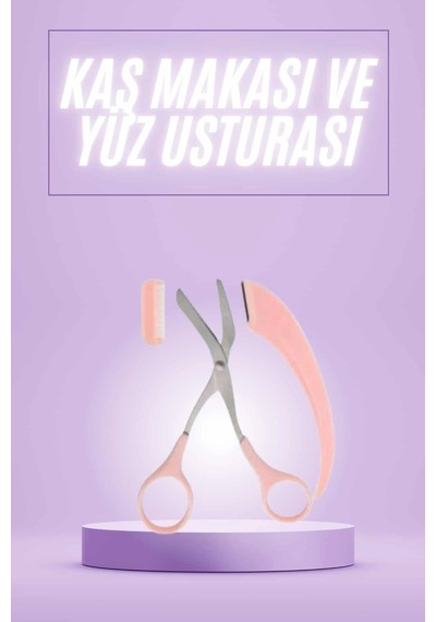 Taraklı Kaş Makası Ve Ustura Seti Kaş Düzeltme Makası Kaş Bıyık Alma Aleti - Bx5xm46430835