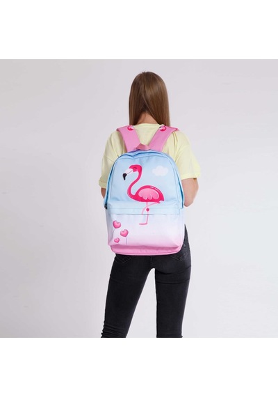 Kaukko İlkokul Sırt Çantası Büyük Boy Rainbow Flamingo 1395