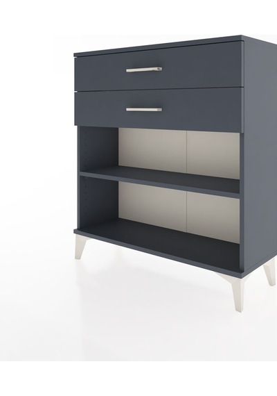 Arges Şifonyer Tek Raflı 2 Çekmeceli 88x30x96 Antrasit-antrasit Antrasit