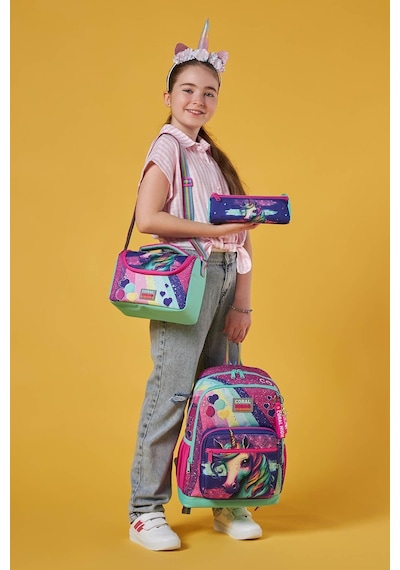 Coral High Kids Pembe Su Yeşili Unicorn Desenli 3 Lü Okul Çanta Seti Set0123758