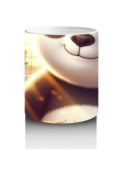 Çocuklara Sütü Sevdiren Pasta Keyfi Panda Kupa Bardak Renkli