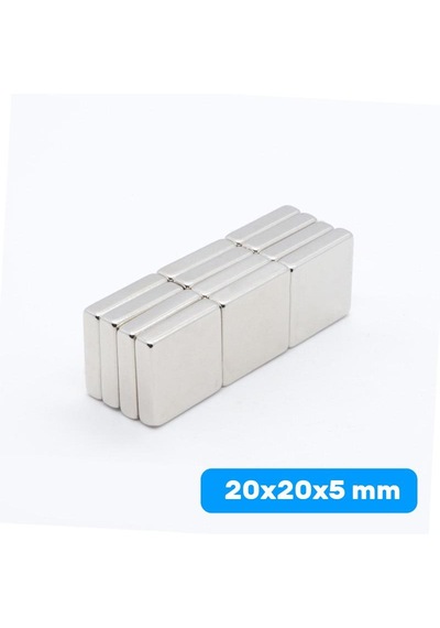 Güçlü Kare Neodyum Mıknatıs 20x20x5 Mm 4 Adet