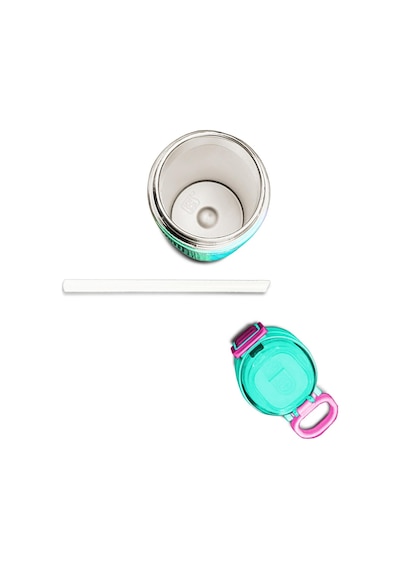 Coral High Kids Renkli Çizgili Pipetli Ve Direkt İçim Çelik Termos 500 Ml 31844 Çok Renkli