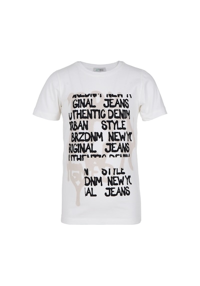 Brz Kids Baskılı Erkek Çocuk Kısa Kollu T-Shirt Ekru (534370129) Ekru
