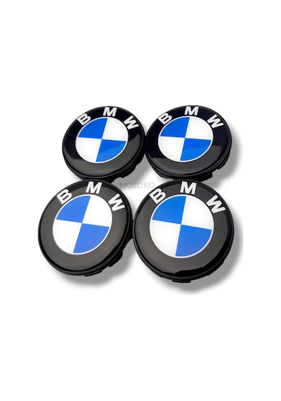 68 65 Mm Bmw Logolu Siyah Jant Göbeği Kapağı 10 Ayaklı Geçmeli Jant Kapağı Seti 4 Adet