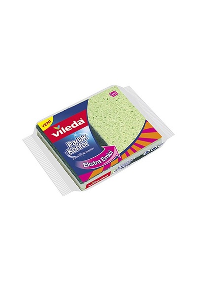 Vileda Konfor Düz Sünger, Ekstra Emici, 2'li Paket Açık Indigo