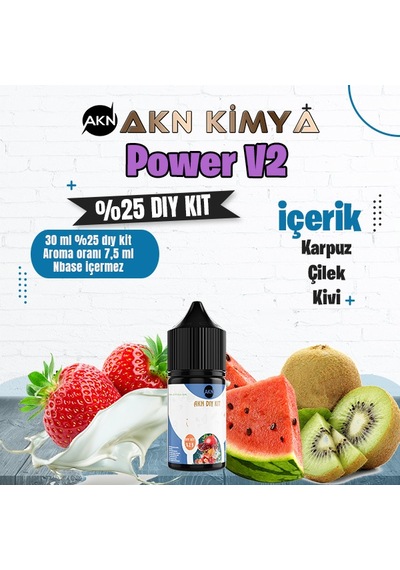 Power V2 Yoğun Dıy Kit Karpuz Çilek Kivi Gıda Aroması %25 Oranda Aroma İçerir Hazır Değildir 30 Ml