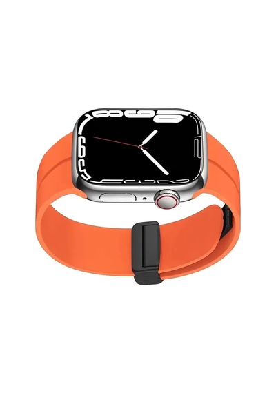 Apple Uyumlu  Watch  10 Serisi 46mm Redclick Krd-84 Silikon Modern Tasarım Kordon