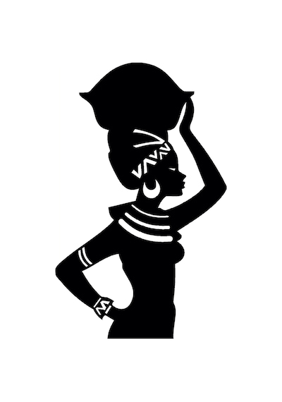 Afrikalı Kadın Duvar Dekor Kaliteli Kaliteli Sticker Tip 1 40 X 64 Cm