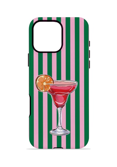 Apple iPhone Uyumlu 16 Pro Max Vorian Çift Katmanlı Kılıf Pink Citrus Cocktail