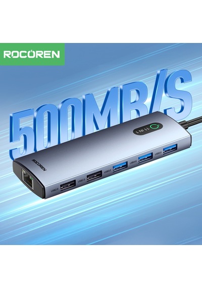 Rocoren 11 Portlu 4k 30hz Hdmı Gigabit Ethernet Sd Tf Kart Okuyuculu 3.5mm Jack Usb Hub Çoklayıcı