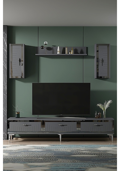 Tvr1801as - Tuna Tv Ünitesi Antrasit Sılver 180cm Antrasit / Koyu Gri - Sılver Tvr1801as - Tuna Tv Ünitesi Antrasit Sılver 180cm Antrasit / Koyu Gri - Sılver