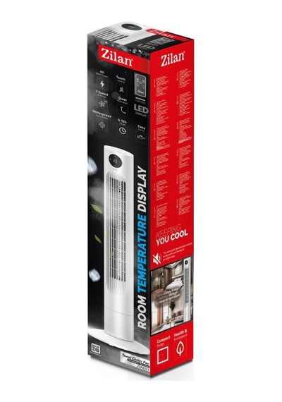 Zilan Zln1023 Air Cooler Kule Tipi Fan Uzaktan Kumandalı, Dokunmatik