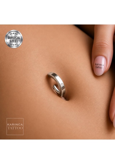 Klipsli Göbek Piercingi Hinged Belly Piercing çok renkli