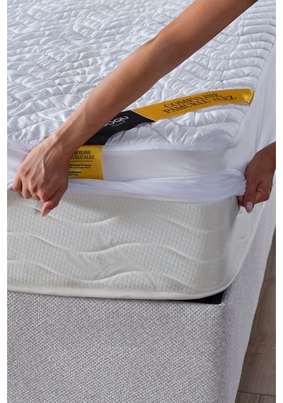 Comfyline Pamuk Sıvı Geçirmez Fitted Alez 200x200 Beyaz