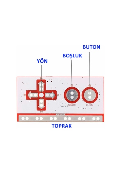 Arduino ATMEGA32U4 Geliştirme Kiti Makey Makey Buton Klavye Yön Algılayıcı Mini Usb Krokodil