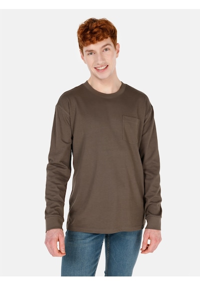 Colin's Colins Regular Fit Basic Yeşil Erkek Uzun Kol Tişört Cl1065666 Haki