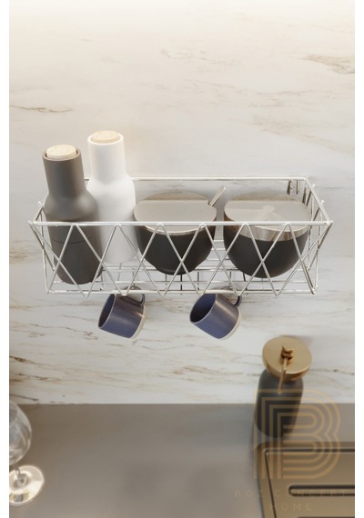Mutfak Rafı Lüks Modern Gümüş Metal Baharatlık Rafı Organizer Düzenleyici Gümüş