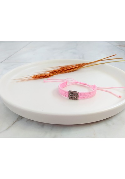 Kordon Neon Pembe El Yapımı Zincir Bileklik Pembe