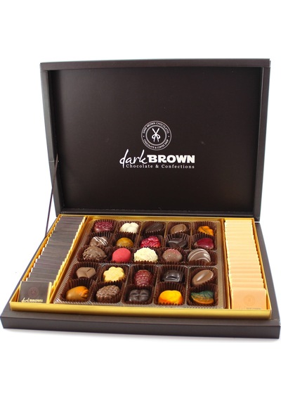 Dark Brown Hediye Çikolata 25 Adet Spesiyel ve Türüf ile 40 Madlen Katkısız Çikolata