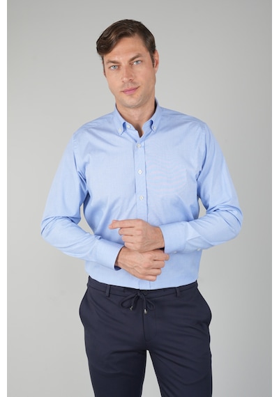 Bisse Erkek Regular Fit Pamuk Klasik Mavi Gömlek Gmkls252132 D35 Mavi