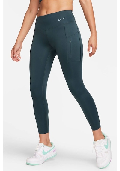 Nike Trainng Go Dri Fit İnfinalock 7/8 Leggings 6 Cepli Toparlayıcı Reflektörlü Antrenman Taytı Koyu Yeşil