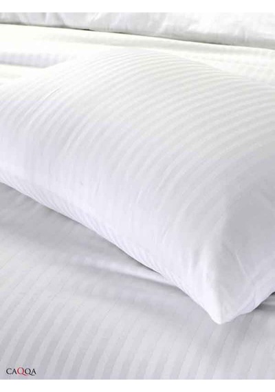 Caqqa Çift Kişilik Çizgili Saten Otel Nevresim Takımı