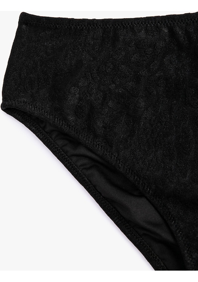 Koton Yüksek Bel Bikini Altı Dokulu Desenli Siyah 3sak00160bm 3SAK00160BM999 Siyah