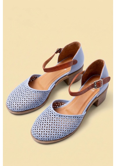 Analin Shoes Kadın Hakiki Deri Burnu Kapalı Delikli Sandalet Lila