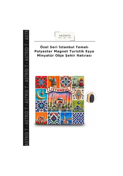 Özel Seri İstanbul Temalı Polyester Magnet Turistik Eşya Minyatür Obje Şehir Hatırası
