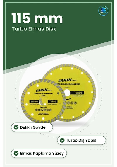 115 Mm Turbo Elmas Daire Testere Bıçağı Delikli Kesim Diski Yapı