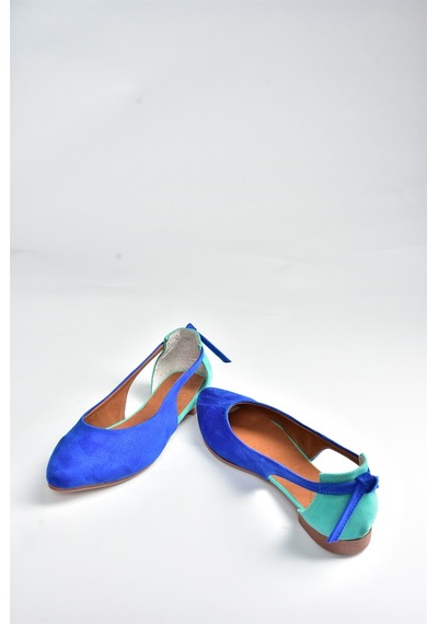 Fox Shoes Saks Mavi/su Yeşili Kadın Babet H726324002 Saks Mavi -Yeşil