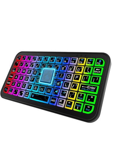 Hubrendy Tekno Bluetooth 5.2 Destekli Kablosuz Mini Rgb Klavye Ultra İnce