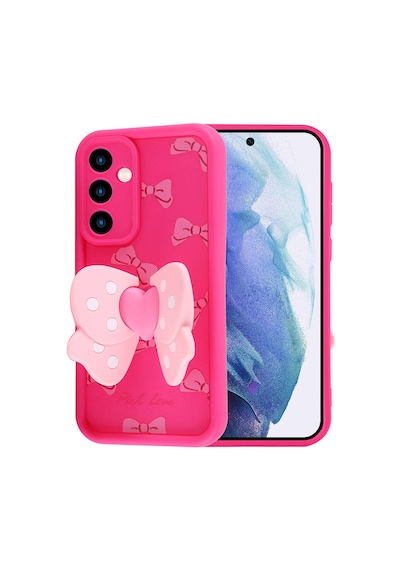 Zore Samsung Galaxy Uyumlu A55 Kılıf Kamera Korumalı Figür Tasarımlı Omsy Kapya Kapak - Pembe Açık