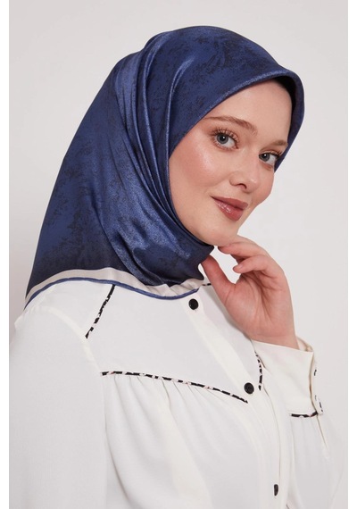 Levidor Kristal Eşarp Bulut Batik İndigo Mavi