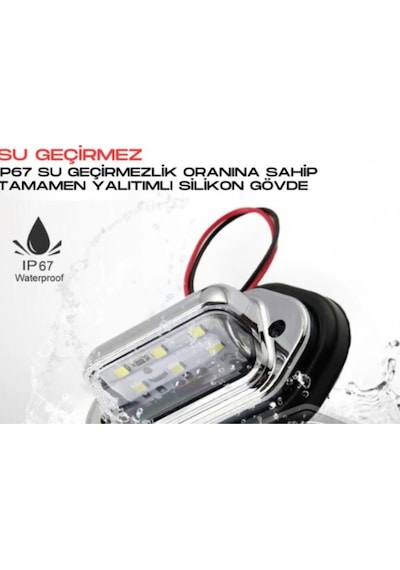 Ahmet Otomotiv Üniversal Plaka Lambası 6 Led Güçlü Işık Su Geçirmez Krom Plaka Işığı Oto Aydınlatma 12/24v 2 Adet