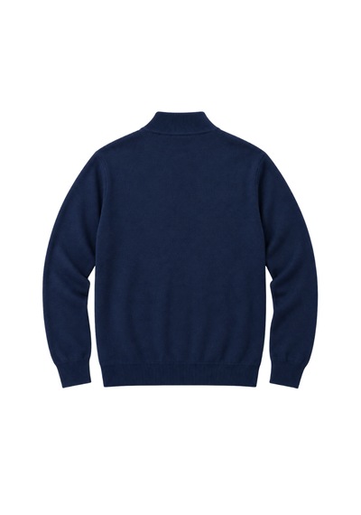 Battalmoda Erkek Büyük Beden İndigo Fermuarlı Dik Yaka Pamuklu Hırka 3xl-4xl-5xl-6xl