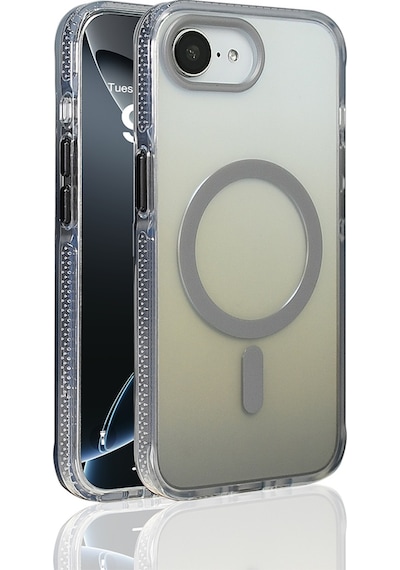 Apple Uyumlu iPhone 16e Kılıf M-safe Şarj Özellikli Transparan Renk Geçişli Zore Toros Kapak Gri