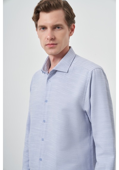 Morven Erkek Mavi Slim Fit İtalyan Yaka Gömlek 25mc004021300 Mavi
