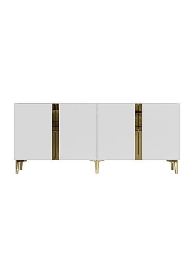 Ka1898bg Anka Konsol Ve Tv Sehpası Beyaz-gold 180cm