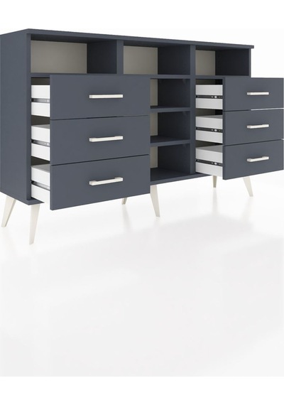 Arges Konsol 5 Raflı 6 Çekmeceli 132x30x83 Antrasit-antrasit/antrasit Antrasit/antrasit Arges Konsol 5 Raflı 6 Çekmeceli 132x30x83 Antrasit-antrasit/antrasit Antrasit/antrasit