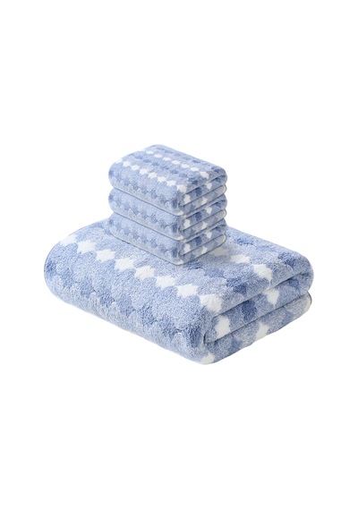 Aileler Ve Misafirler İçin Uygun Dayanıklı Ve Uzun Ömürlü Mikrofiber Malzemeli 4 Adet Banyo Havlusu Blue Diğer