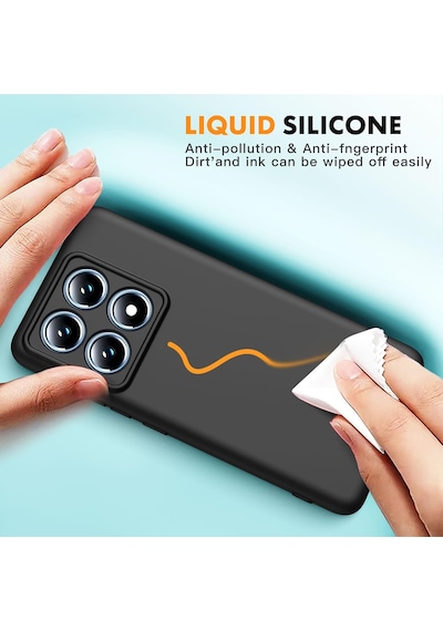 Xiaomi Mi 14t Pro Kılıf Korumalı Silikon + Ekran Koruyucu Cam Set