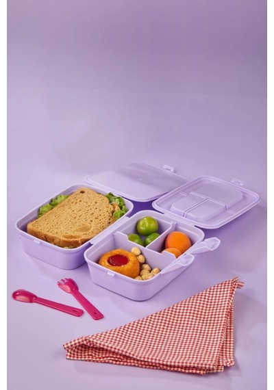 4 Bölmeli Beslenme Kutusu - Yemek Saklama Kabı - Beslenme Çantası Seyahat Piknik Çantası Cat Power
