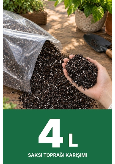 Premium Saksı Toprağı Karışımı --- Saksına Göre, İhtiyacın Kadar --- Jiffy Sphagnum Torf + Perlit + Cocopeat --- Steril, Böcek Yapmaz 4 L