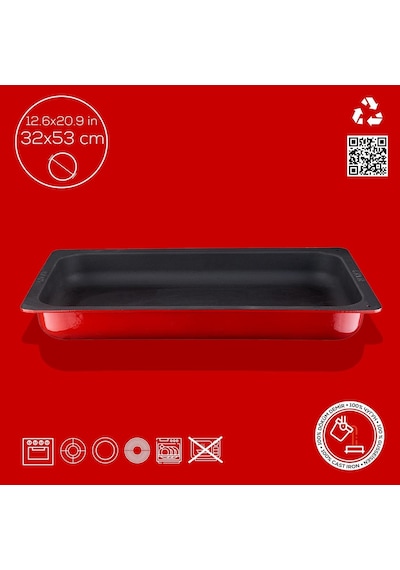 Lava Servis Tepsisi 53 X 32 Cm Kırmızı Kırmızı