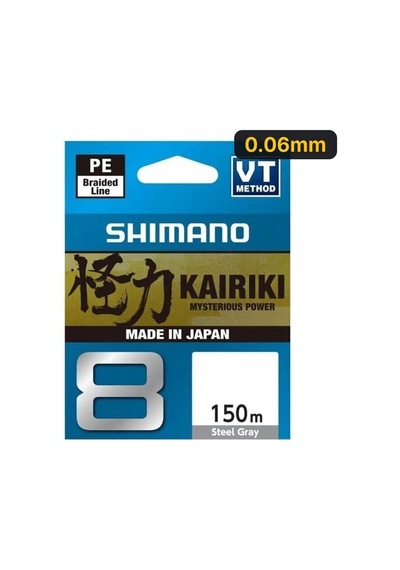 Shimano Kairiki 8x 150 Mt Steel Gray Gri Örgü İp Misina 0.06mm