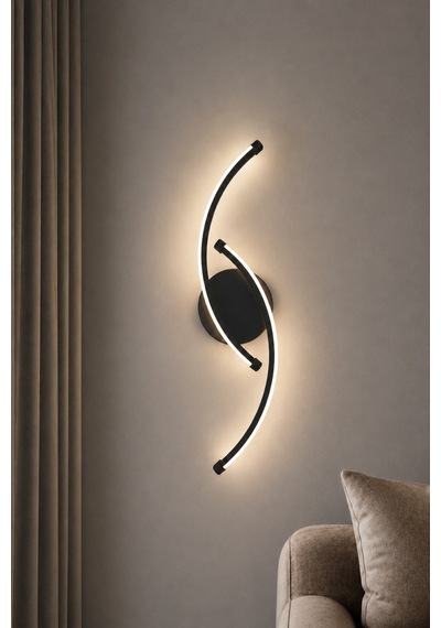 Bero Modern Led Duvar Apliği Günışığı Siyah