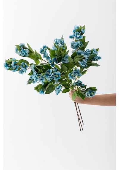 Yapay Lux Menekşe Dalı Mavi 80 Cm 5 Yaprak Mavi