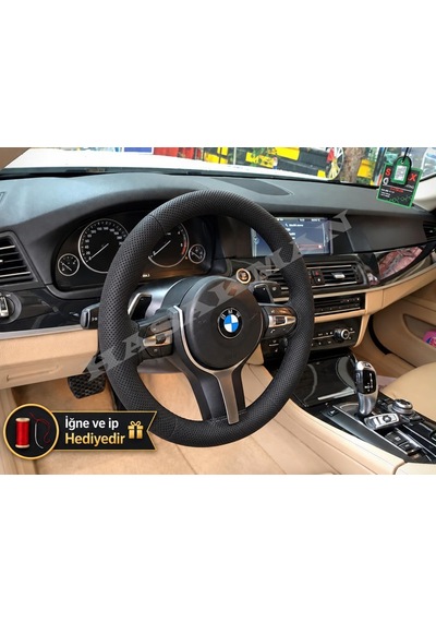 Bmw F01/f02 Dikme Direksiyon Kılıfı Premium Komple Delikli Deri Siyah Dikiş 2012-2015
